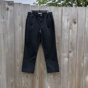 Croft & Barrow stretch jeans Sz 14 black stretch straight leg like new